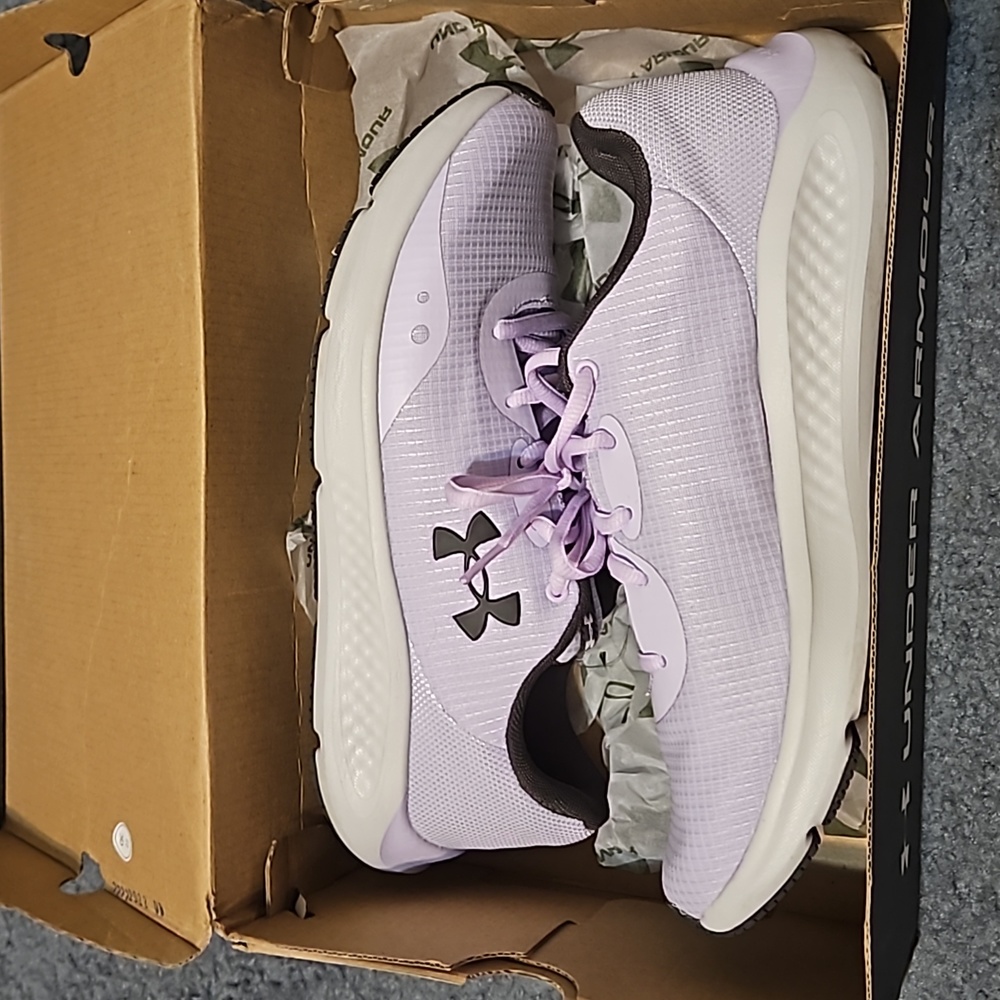 Violet UA charged Pursuit 3 Tech womens sneakers. NIB